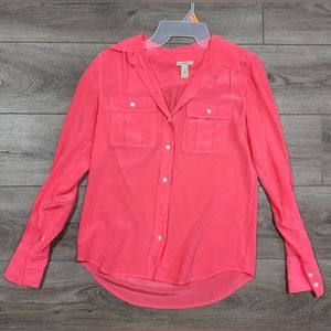 J. CREW pink button up shirt